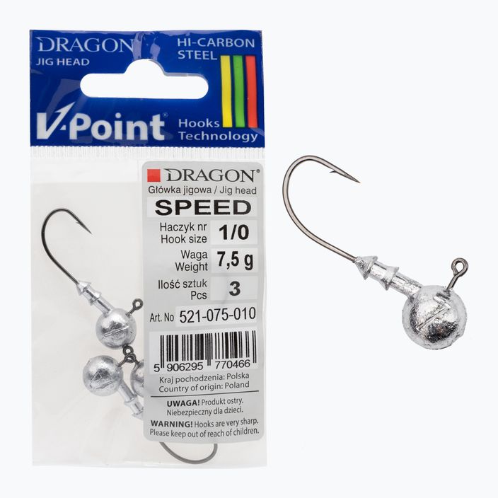 DRAGON V-Point Speed 7.5g κεφαλή τζίτζιγκ 3 τεμάχια μαύρο PDF-521-075-010