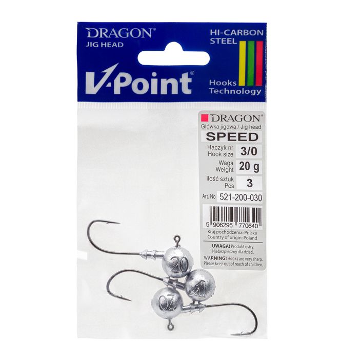 DRAGON V-Point Speed 20g κεφαλή τζίγκ 3 τεμάχια μαύρο PDF-521-200-030 2