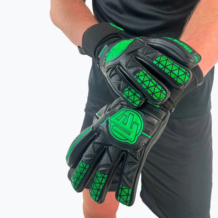 Γάντια τερματοφύλακα Football Masters Voltage Plus NC μαύρα/πράσινα 4