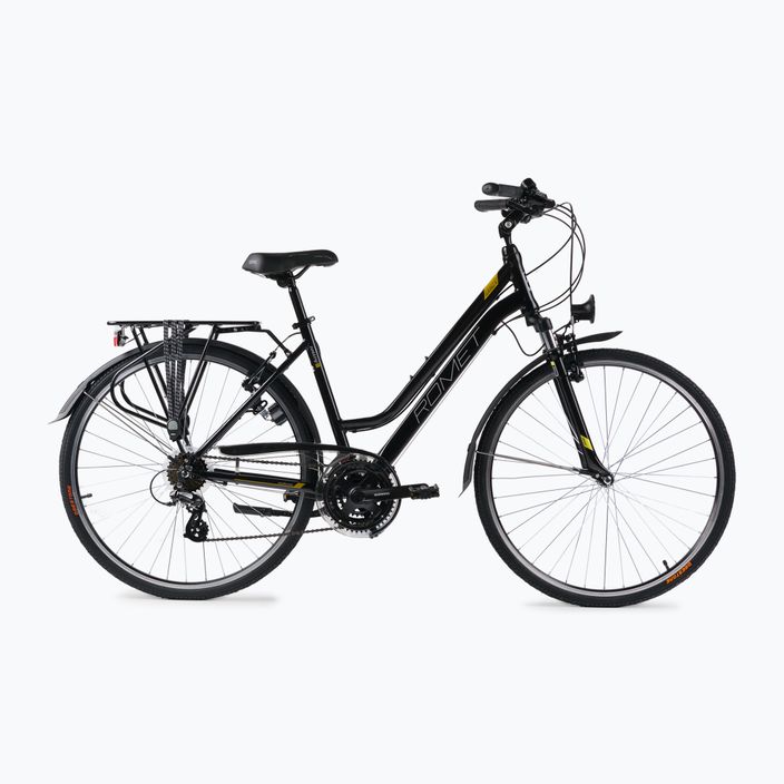 Γυναικείο ποδήλατο πεζοπορίας Romet Gazela μαύρο/κίτρινο R22A-TRE-28-19-P-468