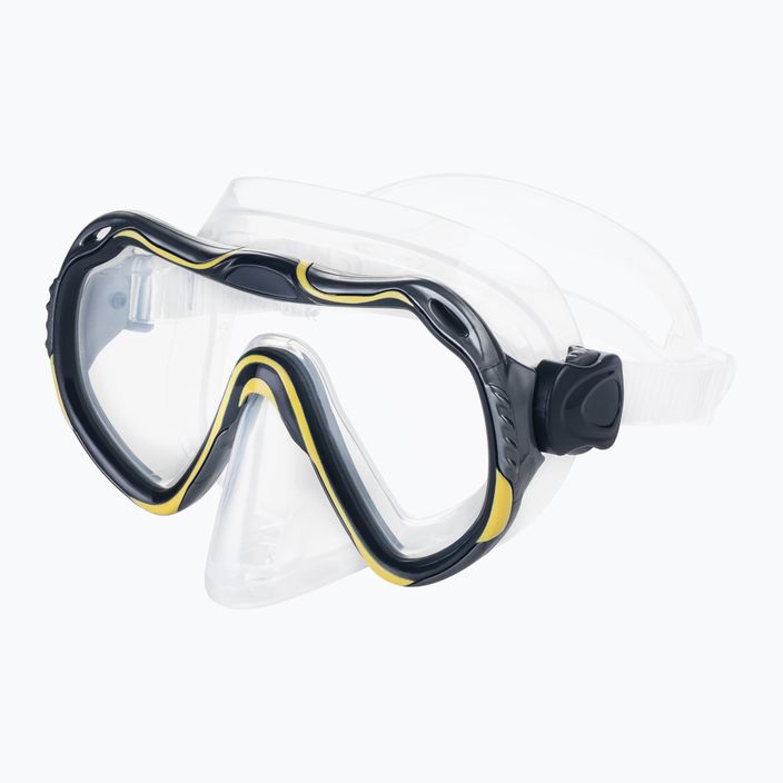 AQUA-SPEED Java + Elba μάσκα + αναπνευστήρας σετ κατάδυσης κίτρινο-γκρι 614 2