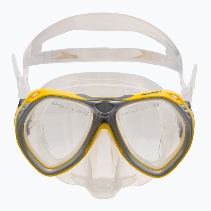 AQUA-SPEED παιδικό καταδυτικό σετ Aura + μάσκα Evo + αναπνευστήρας κίτρινο 605 2