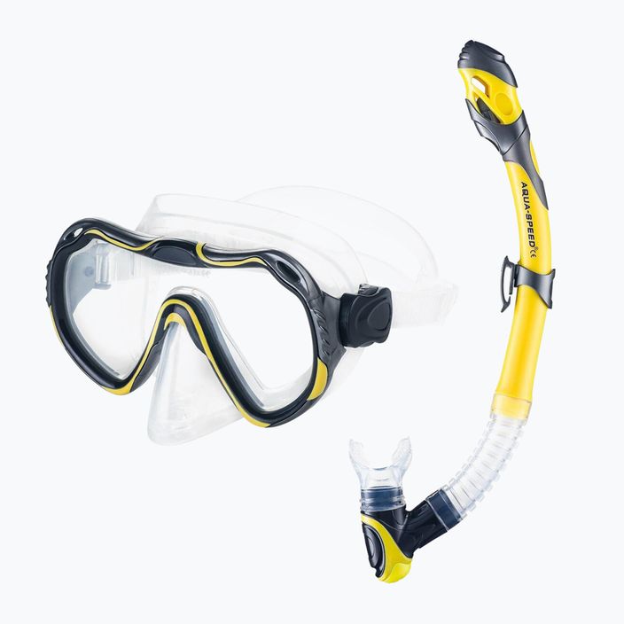 AQUA-SPEED Java + Elba μάσκα + αναπνευστήρας σετ κατάδυσης κίτρινο 8206 8