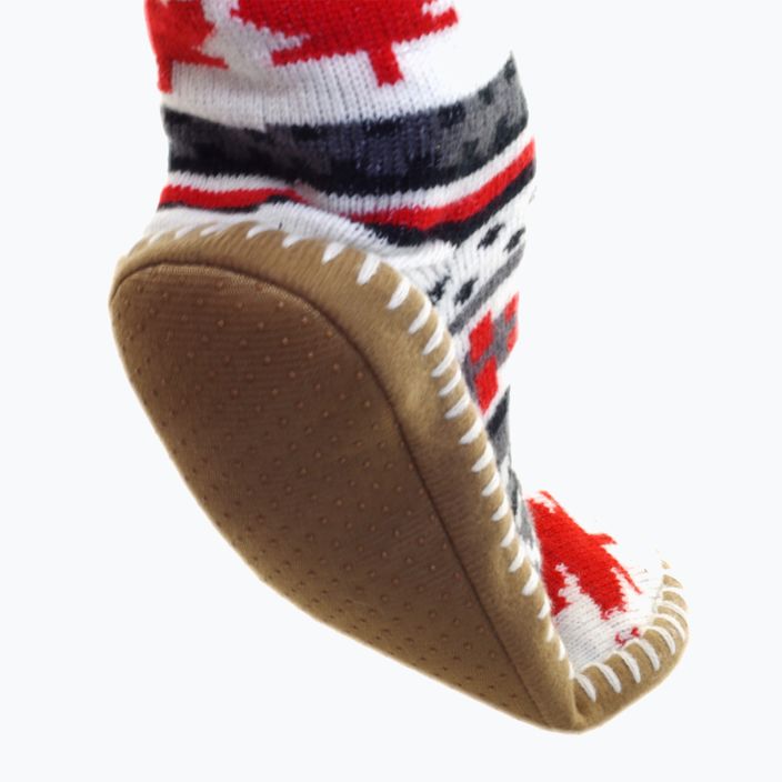 Glovii GOB λευκές/κόκκινες/γκρι θερμαινόμενες παντόφλες με κάλτσες 3