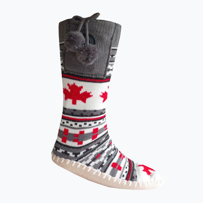 Glovii GQ4 λευκές/κόκκινες/γκρι παντόφλες με θέρμανση και κάλτσες
