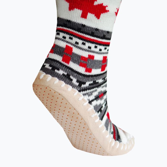 Glovii GQ4 λευκές/κόκκινες/γκρι παντόφλες με θέρμανση και κάλτσες 3