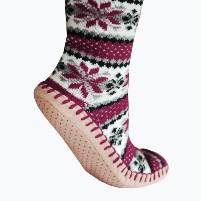 Glovii GQ5 λευκές/κόκκινες/γκρι παντόφλες με θέρμανση και κάλτσες 3