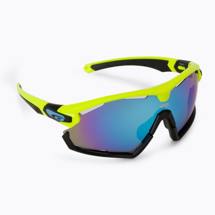 Γυαλιά ποδηλασίας GOG Viper κίτρινο-νεόν/μαύρο/πολυχρωματικό λευκό-μπλε E595-2