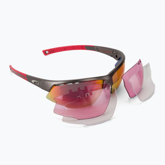 GOG Falcon Xtreme ματ όπλο/κόκκινο/πολυχρωματικά κόκκινα γυαλιά ποδηλασίας E863-2