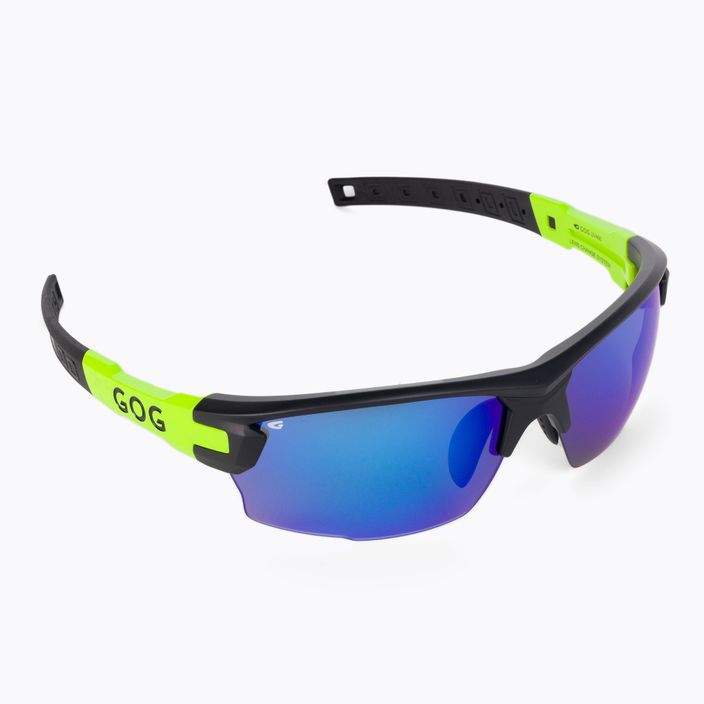 Γυαλιά ποδηλασίας GOG Steno ματ μαύρο/πράσινο/πολυχρωματικό λευκό-μπλε E540-2 2