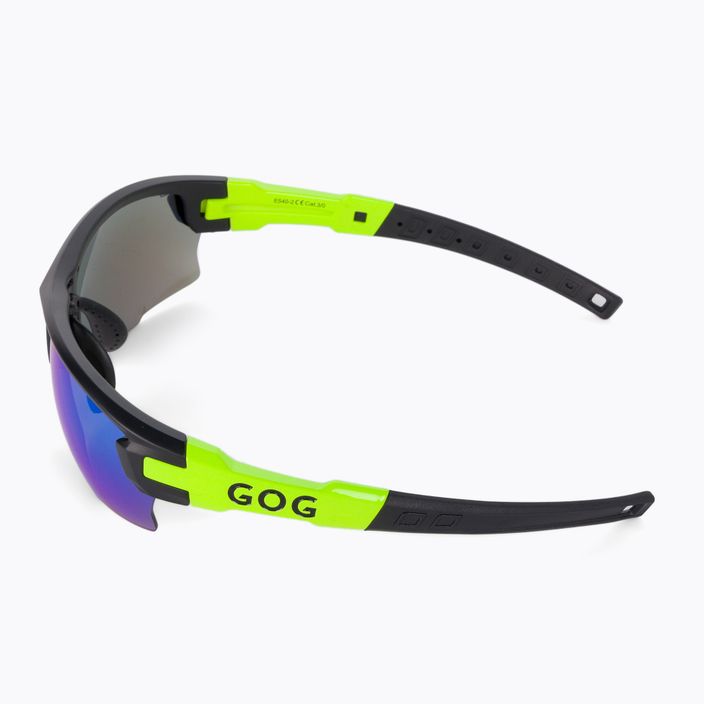 Γυαλιά ποδηλασίας GOG Steno ματ μαύρο/πράσινο/πολυχρωματικό λευκό-μπλε E540-2 5