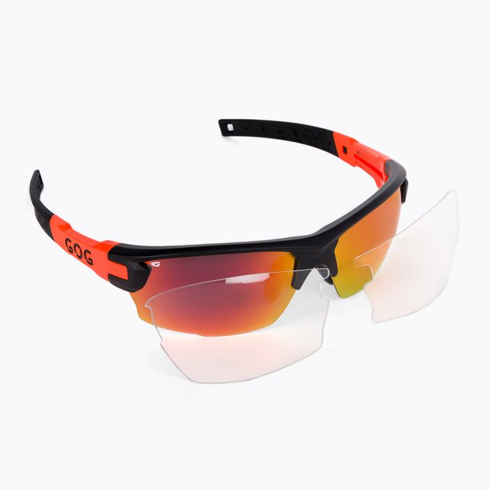 GOG Steno ματ μαύρα/πορτοκαλί/πολυχρωματικά κόκκινα γυαλιά ποδηλασίας E540-4