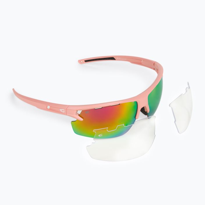Γυαλιά ποδηλασίας GOG Ether ματ σκονισμένο ροζ/μαύρο/πολυχρωματικό ροζ E589-3 6