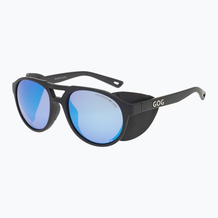 Γυαλιά ηλίου GOG Nanga μαύρο ματ / πολυχρωματικό λευκό-μπλε E410-2P 6