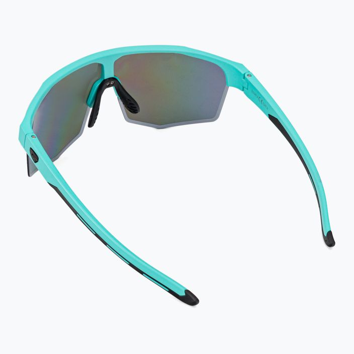 GOG Athena ματ τυρκουάζ / μαύρο / πολυχρωματικό λευκό-μπλε ποδηλατικά γυαλιά E508-2 2