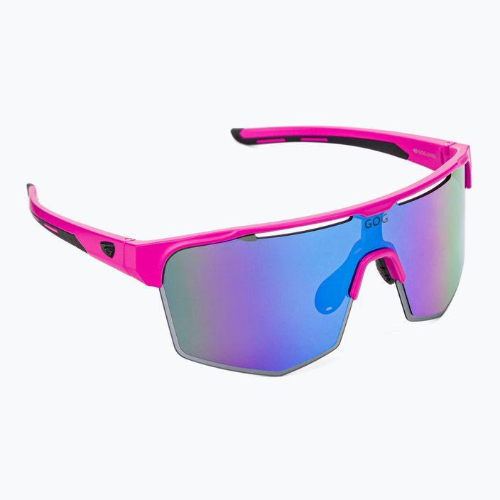 GOG Athena ματ νέον ροζ / μαύρο / πολυχρωματικό λευκό-μπλε ποδηλατικά γυαλιά E508-3