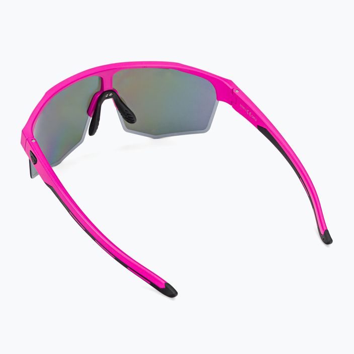 GOG Athena ματ νέον ροζ / μαύρο / πολυχρωματικό λευκό-μπλε ποδηλατικά γυαλιά E508-3 2