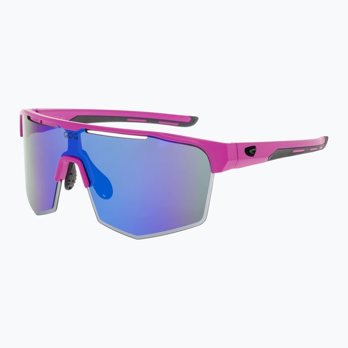 GOG Athena ματ νέον ροζ / μαύρο / πολυχρωματικό λευκό-μπλε ποδηλατικά γυαλιά E508-3 5