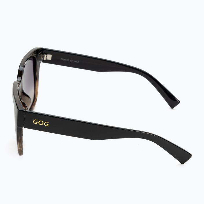 Γυναικεία γυαλιά ηλίου GOG Hazel μόδας μαύρο / καφέ demi / βαθμιδωτό καπνό E808-1P 4