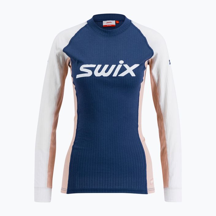 Γυναικείο θερμικό T-shirt Swix Racex Bodyw μπλε και λευκό 40816-75400