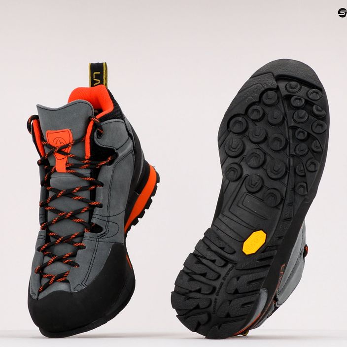 La Sportiva ανδρικά παπούτσια πεζοπορίας Boulder X Mid γκρι-πορτοκαλί 17E900304 9