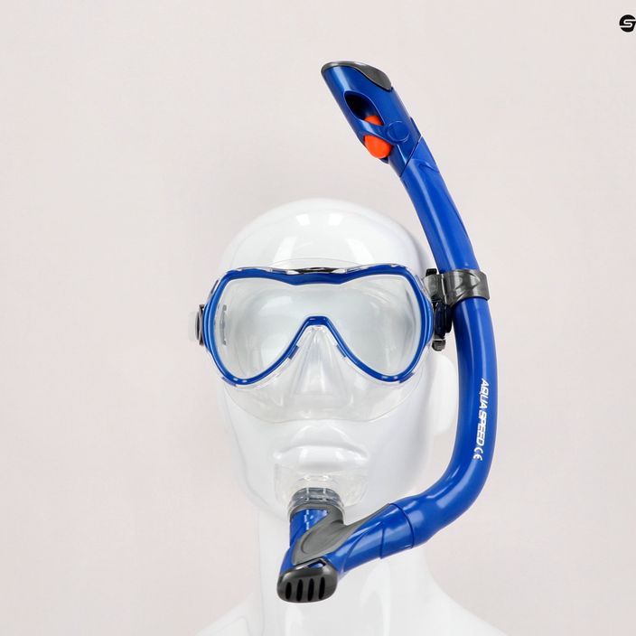 AQUA-SPEED παιδικό σετ κατάδυσης Enzo + μάσκα Evo + αναπνευστήρας μπλε 604 8