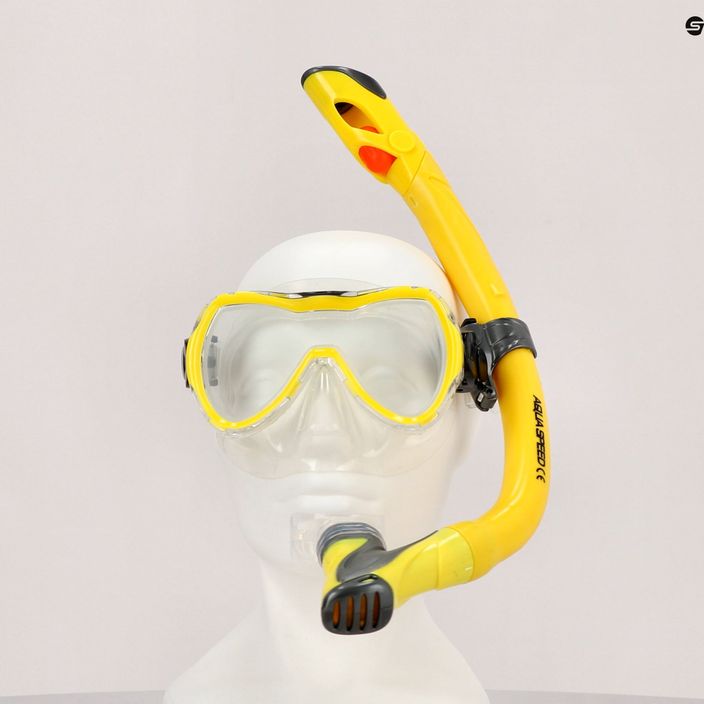 AQUA-SPEED παιδικό καταδυτικό σετ Enzo + μάσκα Evo + αναπνευστήρας κίτρινο 604 8