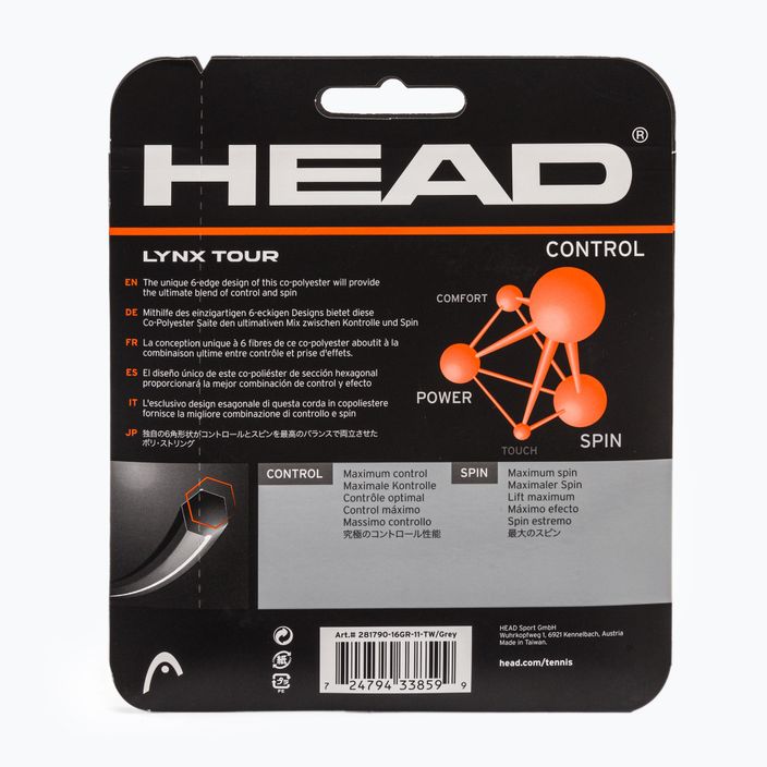 HEAD Lynx Tour χορδή τένις 12 m γκρι 281790 2