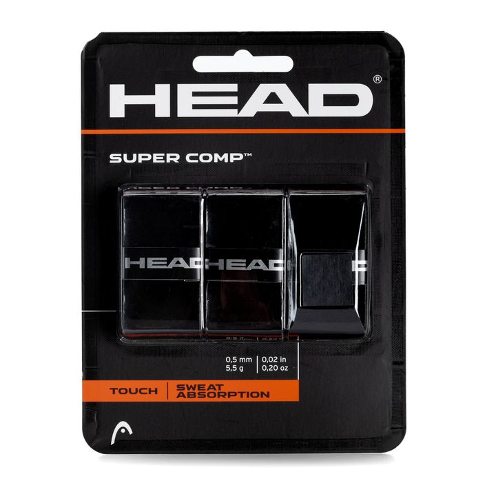 HEAD Super Comp περιτύλιγμα ρακέτας τένις 3 τεμάχια μαύρο 285088 2
