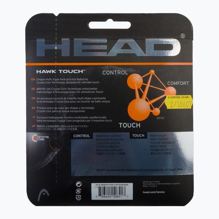 HEAD Hawk Touch χορδή τένις 12 m μαύρη 281204 2