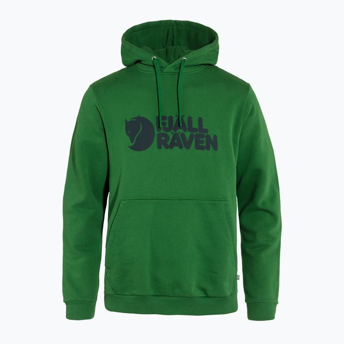 Ανδρικό Fjällräven Logo Hoodie πράσινο παλάμης