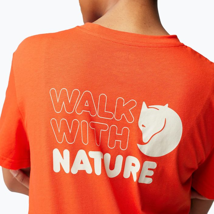 Fjällräven Walk With Nature γυναικείο t-shirt flame orange 5