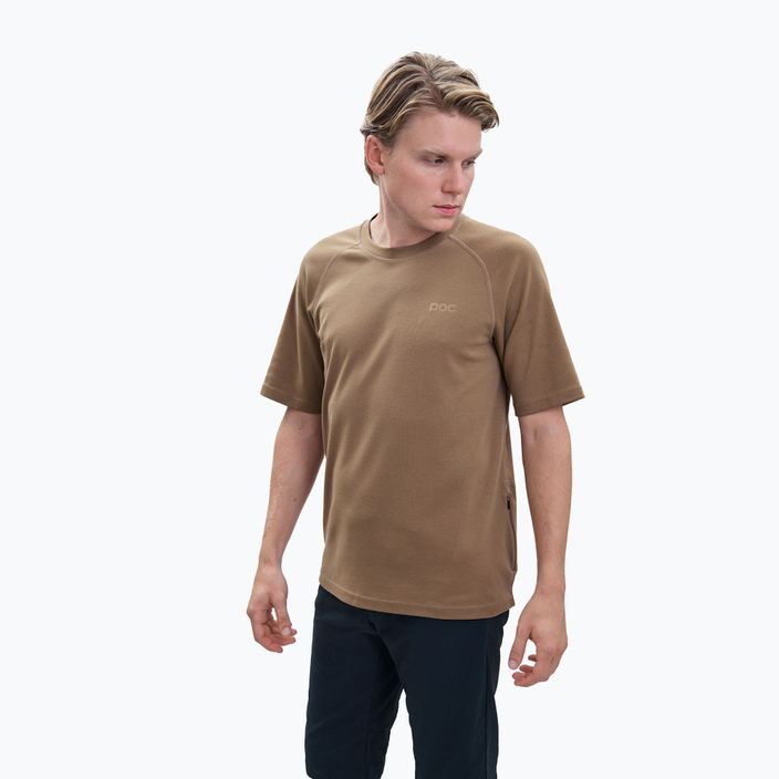 Ανδρικό μπλουζάκι για πεζοπορία POC Poise jasper brown