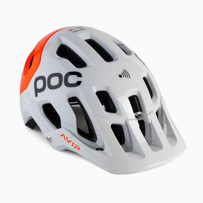 Κράνος ποδηλάτου POC Tectal Race MIPS NFC hydrogen white/fluorescent orange avip