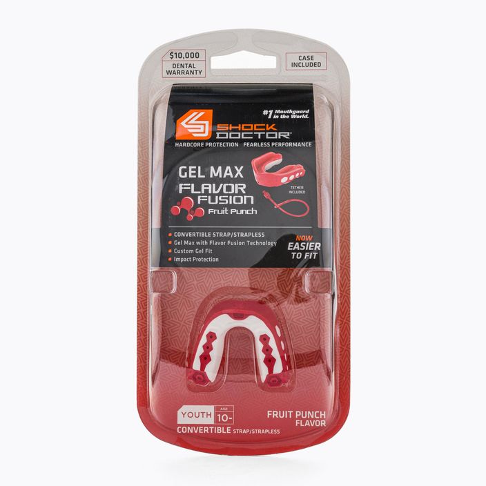 Παιδικό προστατευτικό σαγονιού Shock Doctor Gel Max Flavor Fusion κόκκινο SHO99