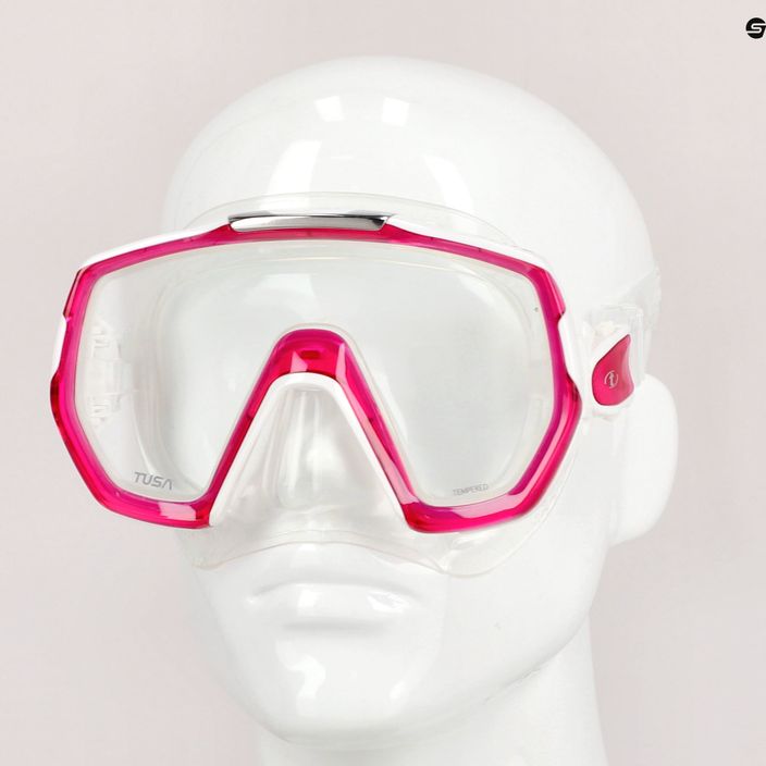 TUSA Freedom Elite ροζ και διαφανής μάσκα κατάδυσης M-1003 8