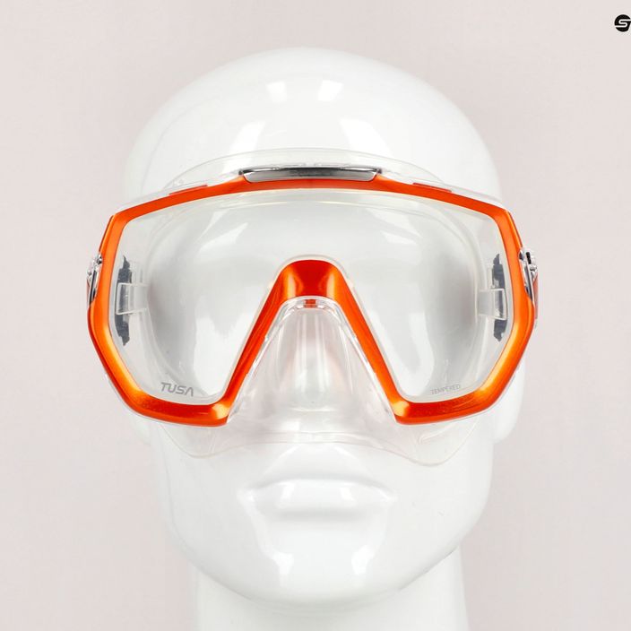 TUSA Freedom Elite πορτοκαλί και διαφανής μάσκα κατάδυσης M-1003 7