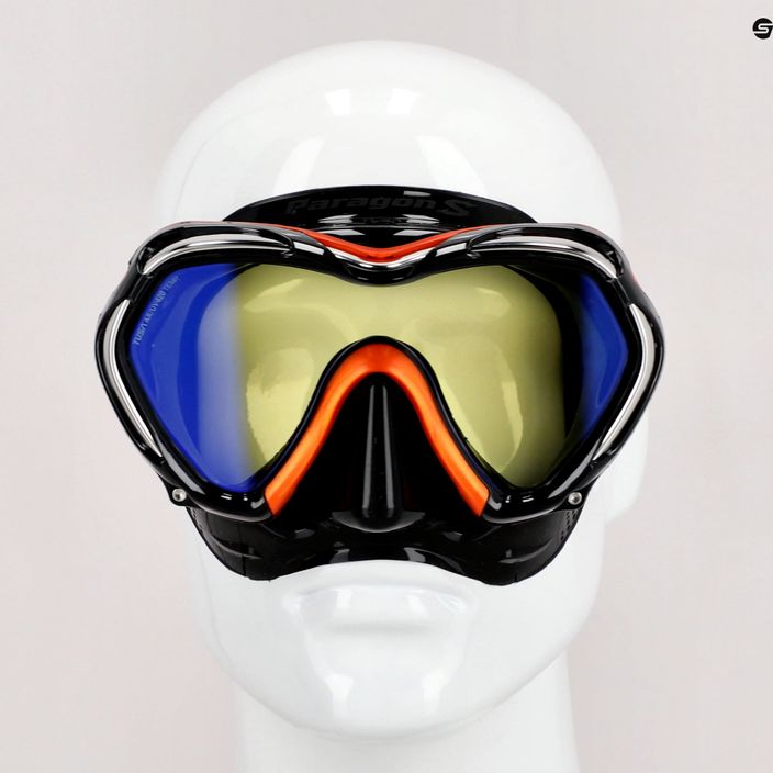 TUSA Paragon S Mask μάσκα κατάδυσης μαύρη και πορτοκαλί M-1007 7