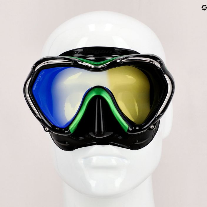 TUSA Paragon S Mask μάσκα κατάδυσης μαύρη-πράσινη M-1007 7