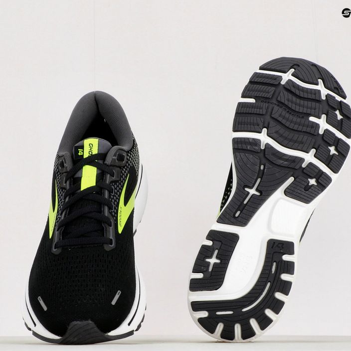Brooks Ghost 14 ανδρικά παπούτσια για τρέξιμο μαύρο-πράσινο 1103691D047 15