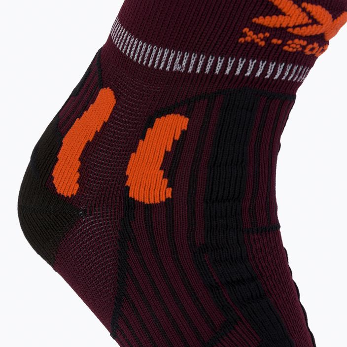 Ανδρικές κάλτσες μονοπατιών X-Socks Trail Run Energy μπορντό-πορτοκαλί RS13S19U-O003 3