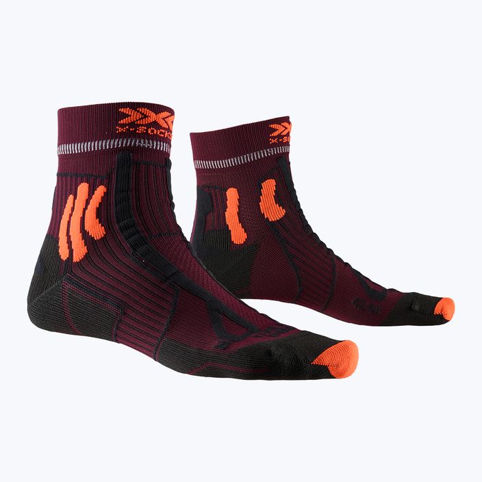 Ανδρικές κάλτσες μονοπατιών X-Socks Trail Run Energy μπορντό-πορτοκαλί RS13S19U-O003 6