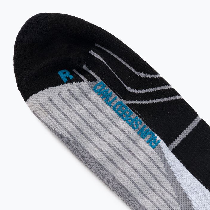 X-Socks Run Speed Two γκρι-μαύρες κάλτσες τρεξίματος RS16S19U-G004 5