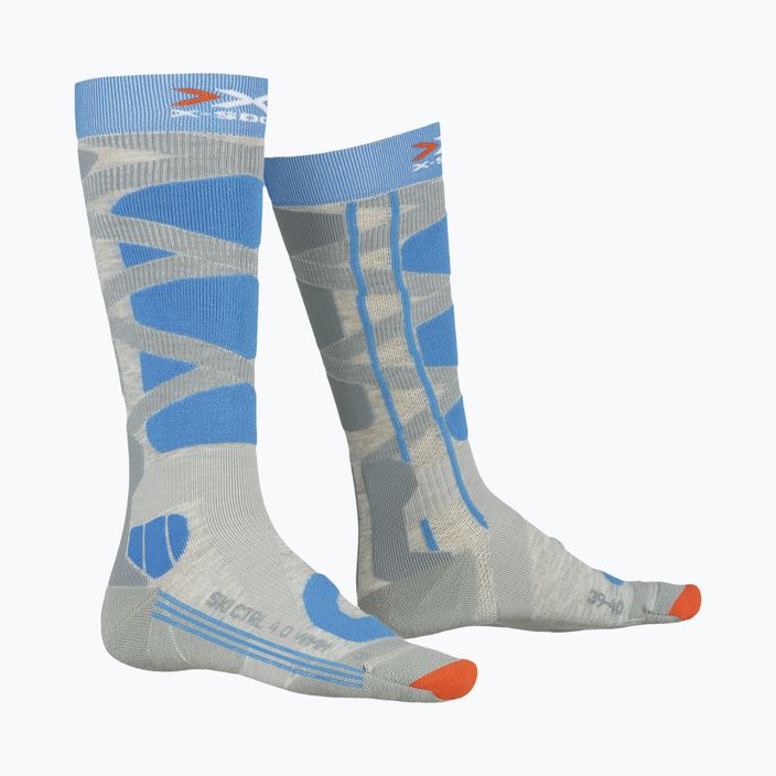 Γυναικείες κάλτσες σκι X-Socks Ski Control 4.0 γκρι-μπλε XSSSKCW19W 4