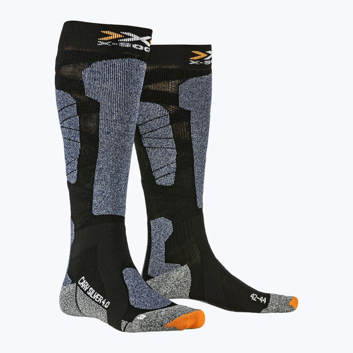 X-Socks Carve Silver 4.0 μαύρες-γκρι κάλτσες σκι XSSS47W19U 4