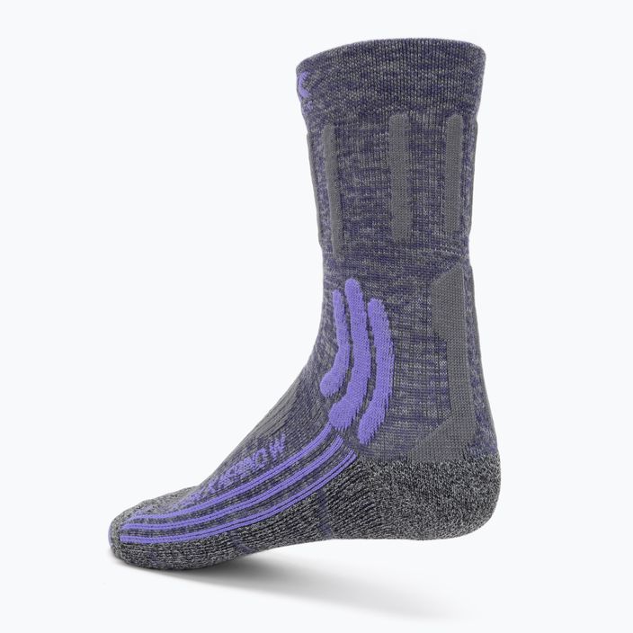 Γυναικείες κάλτσες trekking X-Socks Trek X Merino γκρι μοβ μελανζέ/γκρι μελανζέ 2