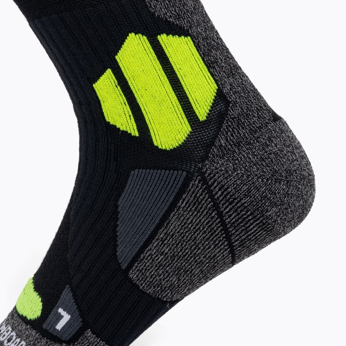 Κάλτσες snowboard X-Socks Snowboard 4.0 μαύρο/γκρι/κίτρινο φυτό 3