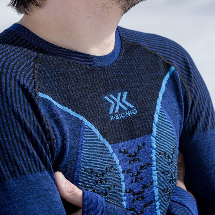 Ανδρικό θερμικό φούτερ X-Bionic Merino σκούρο μπλε του ωκεανού/μπλε του ουρανού 6