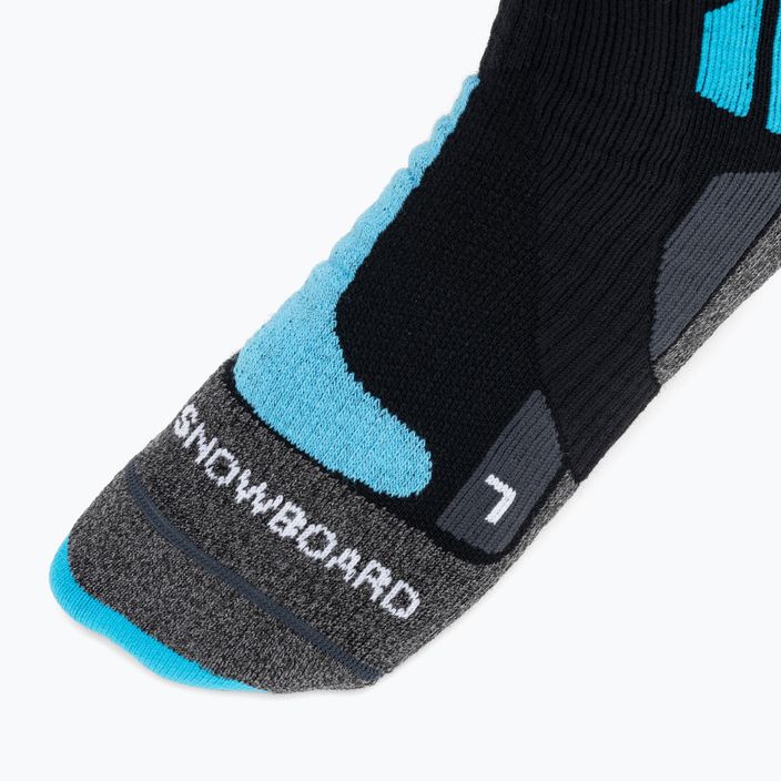 Κάλτσες snowboard X-Socks Snowboard 4.0 μαύρο/γκρι/χρυσαφί μπλε 3