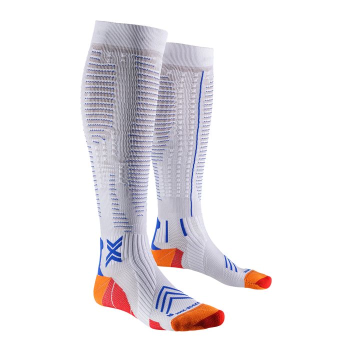 Ανδρικές κάλτσες τρεξίματος X-Socks Run Expert Effektor OTC λευκές/πορτοκαλί/μπλε τουίτς 2